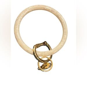 Cream and Gold Key Ring